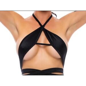 🦋B2G1🦋BODYZONE Wrap Around Strappy Top | ONE SIZE | Dance Wear BLACK